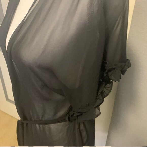 APT. 9 Sheer Black Robe - Picture 2 of 3